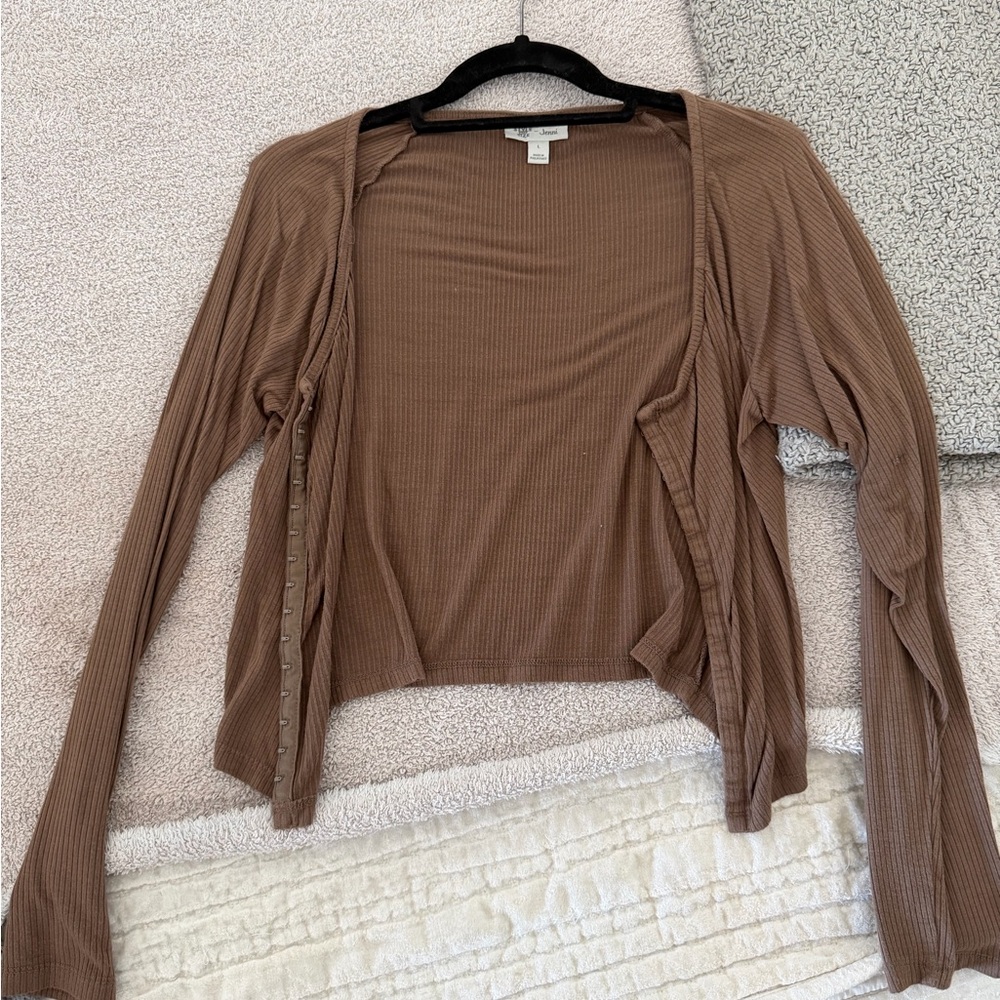 Jenni Brown Ribbed Top